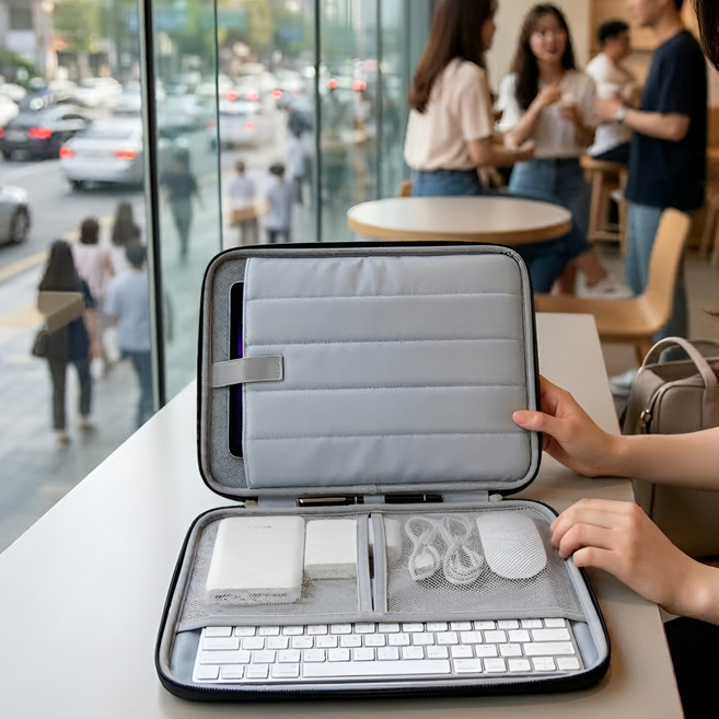 마니모아 멀티수납 충격보호 태블릿 파우치, 블랙