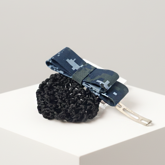 디에나모 해군 여군헤어망 핸드메이드 함상복헤어망 블루디지털무늬