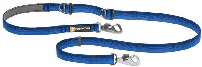 러프웨어 스위치박 핸즈 u2011Free 개 목줄 조절 가능한 2 5 u20137피트 잠금식 크럭스 클립과 슬라이딩 V u2011 링이 있는 더블 u2011 엔드 리드 허리, Blue Pool