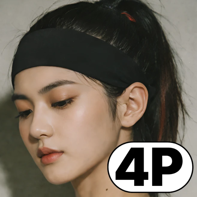 스트리온 스포츠 쿨링 헤어밴드, 4개, 블랙 - 쿠팡