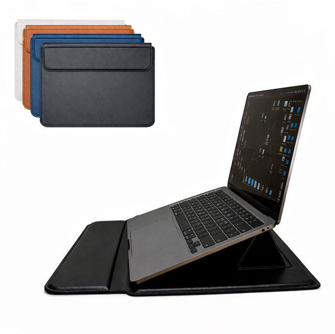 미룬토 휴대용 맥북 갤럭시북 거치대 손목보호 노트북 커버 파우치, 1개, 블랙