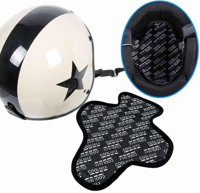 오토바이 헬멧 내피 땀 흡수 패드 라이너 하이바 땀받이 통풍 순환 통기성 전동킥보드 바이크 이너패드, 1개