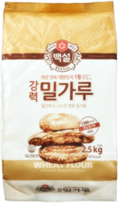 백설 강력 밀가루, 2.5kg, 16개