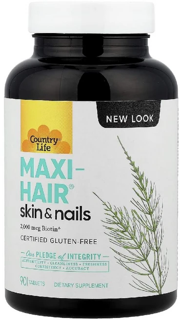 컨트리 라이프 Maxi-Hair 피부 및 손발톱 90정 (PABA무함유), 1개 - 쿠팡