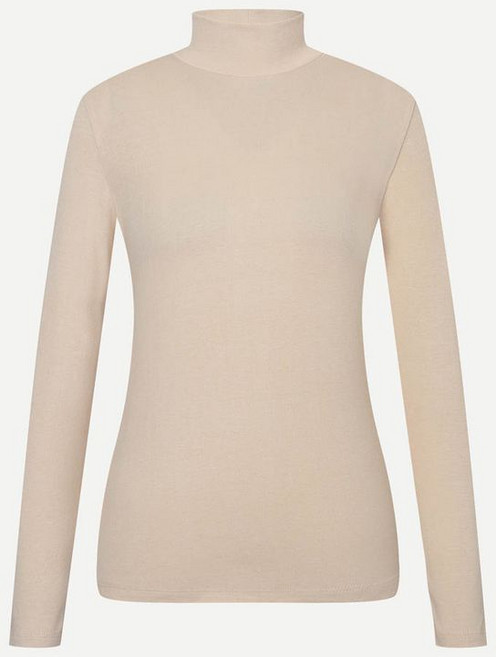 캐리스노트 하프넥 시어 풀오버 티셔츠 라이트베이지 CNESTS002LB