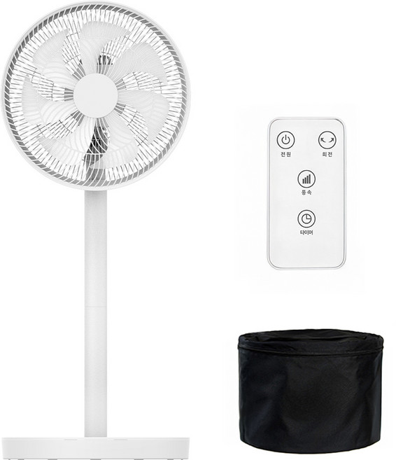 컴팩트홈 접이식 스탠드형 선풍기 7엽날개 3단 분리 리모콘+전용가방세트