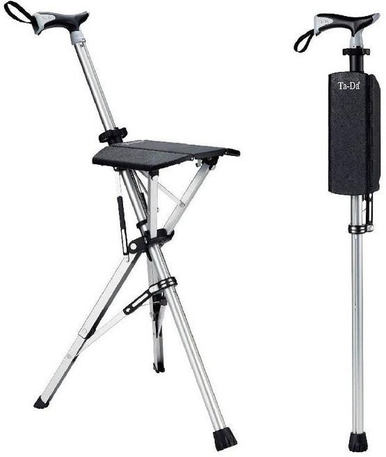 Ta-Da 체어시즌2 접이식 휴대용 고급 의료용 지팡이 의자 경량 선물 삼발이 어르신