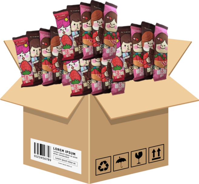 오리온 비쵸비 딸기 비스킷 신제품 (개별포장), 20개, 25g