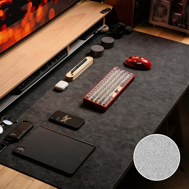 홈해락 고급 데스크매트 논슬립 펠트 마우스패드 책상 보호매트 60*120cm, 라이트 그레이