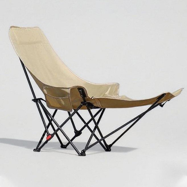 희요 발받침 캠핑의자 각도조절 접이식 릴렉스 체어, 1개, 카키