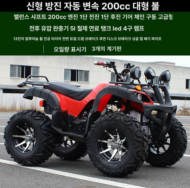 250cc 사륜오토바이 바이크 산악 가솔린 ATV 레저, 충격흡수 고급 200cc, 기본 모델명/품번