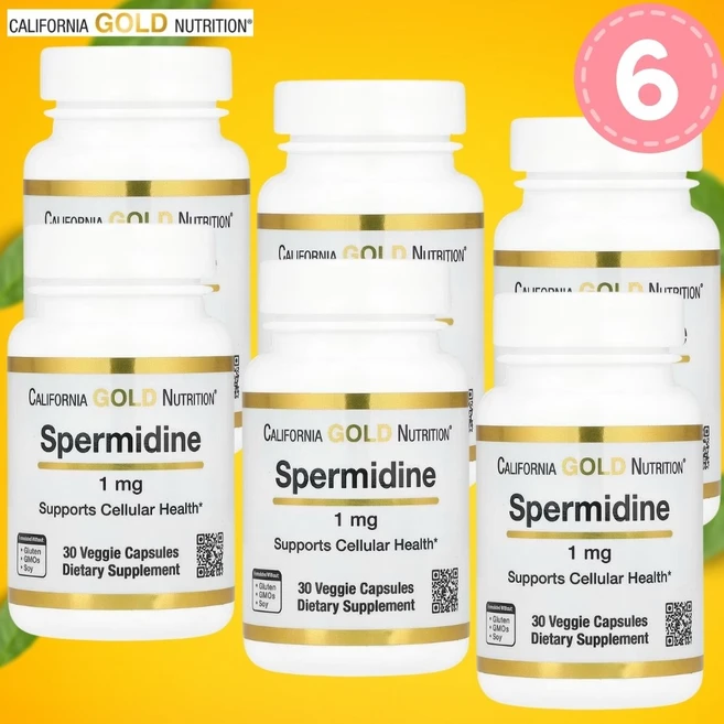 CGN 스페르미딘 스퍼미딘 Spermidine 1mg 30정 6개 - 쿠팡