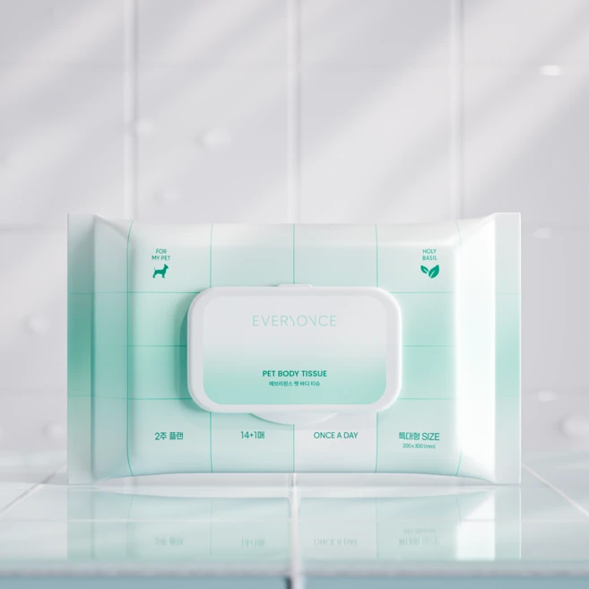 에브리원스 산책 후 10초 샤워 펫 바디 티슈 강아지 고양이 물티슈, 1개, 15개입 - 쿠팡