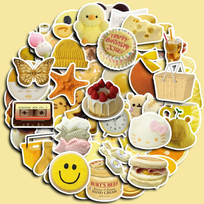 밀크 캐리어 노트북 폰꾸 다꾸 조각스티커 귀여운 감성 다이어리 스티커 팩, 17_스마일어게인(60set), 1개