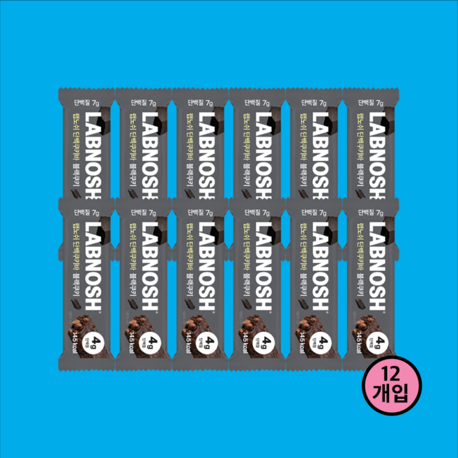 랩노쉬 단백쿠키바 블랙쿠키, 35g, 12개