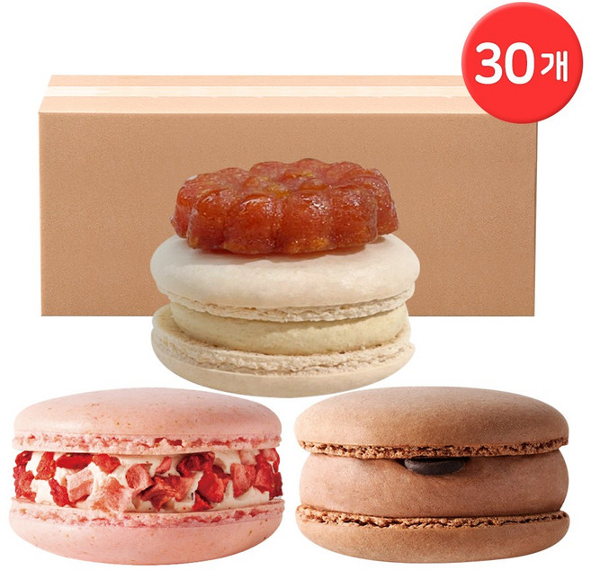 CJ프레시웨이 마카롱 혼합구성 3종 10개씩 / 약과 + 초코 + 딸기, 1세트, 18g