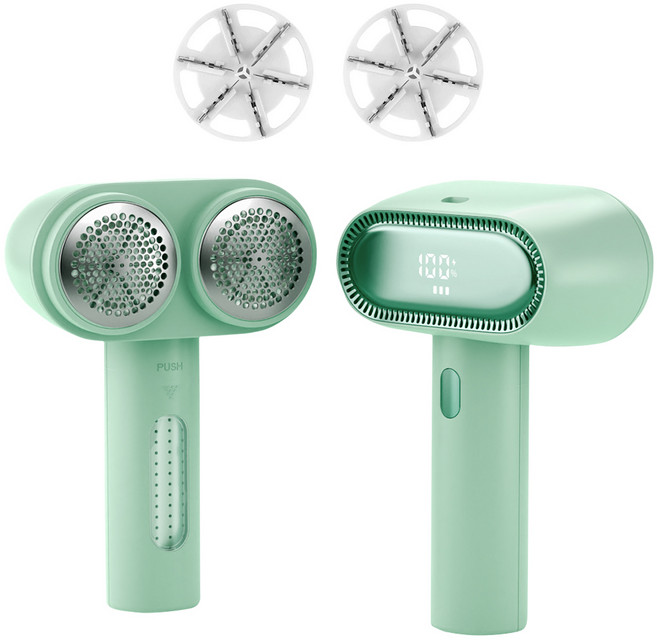 CCAGU 듀얼 보풀제거기 세탁소용 업소용 추천 니트 보푸라기 제거 충전식, 그린