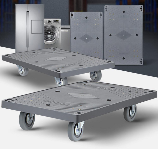 운반용 저소음 고무 바퀴 사각 손잡이없는 구루마 회색 마트구르마, 1개, 대형