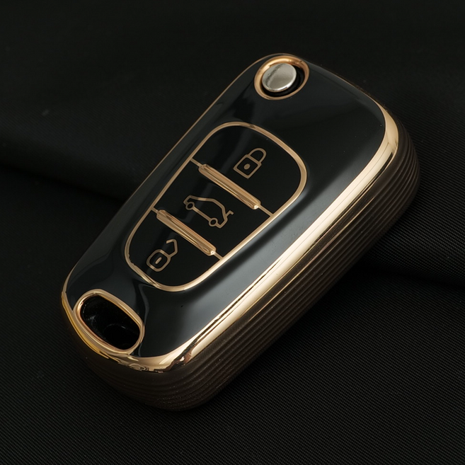 현대 포터 소나타 아반떼 기아 모닝 봉고 호환 스마트 차 키케이스 키홀더 TPU 키커버 리모컨, TA58(3버튼), 블랙