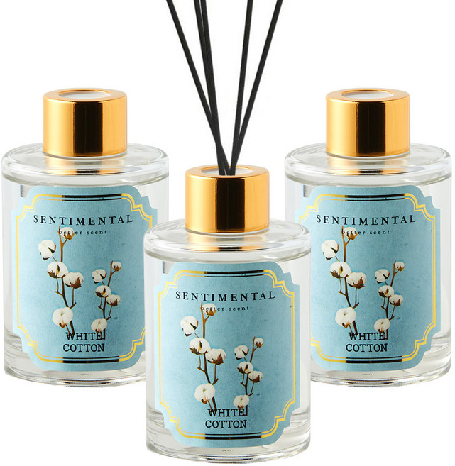 센티멘탈 디퓨저 더 에디션 패키지 1+1+1, 화이트코튼 3개