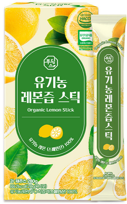 레몬즙 스틱 유기농 푸딩스, 1개, 280ml