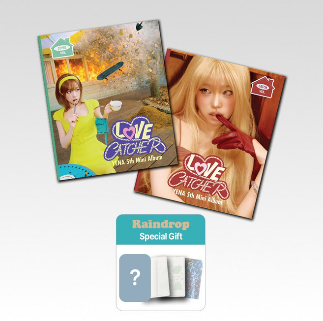 [2종세트+사은품] 최예나 앨범 미니5집 LOVE CATCHER PHOTOBOOK (포토북+CD+엽서+스티커+메세지카드+포토카드+북마크) 캐치캐치