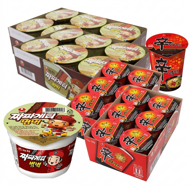 농심 신라면12개 + 짜파게티범벅12개 작은컵24개, 24개