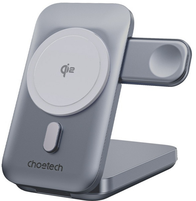 Choetech Qi2 10000mAh 磁吸無線充電行動電源 支架三合一 快速充電, 灰色