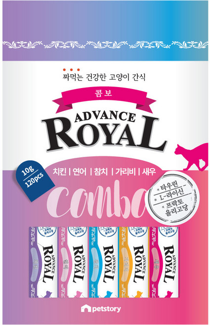어드밴스 로얄 스틱 짜먹는 고양이간식 120P, 120개, 10g, 콤보