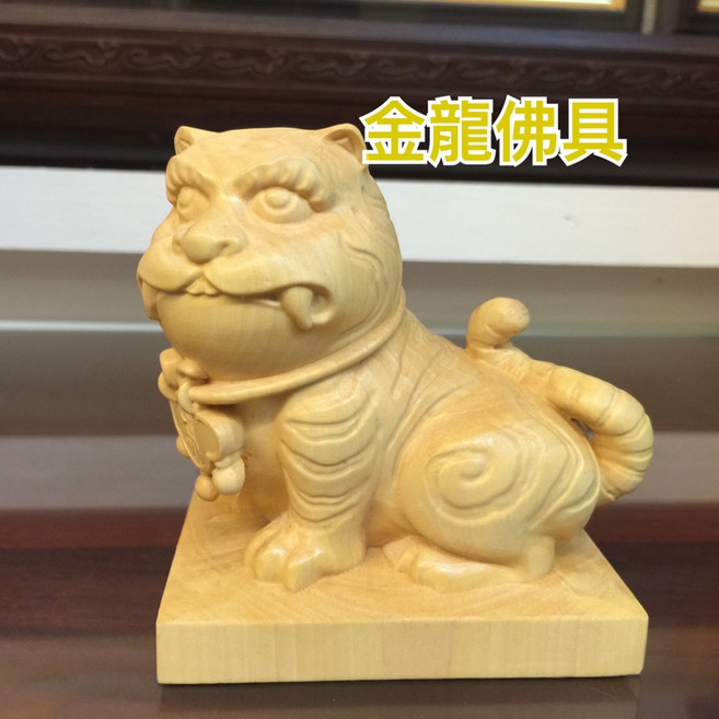 金龍佛具 迷你虎爺 黃楊木 2寸5 神像, 1個