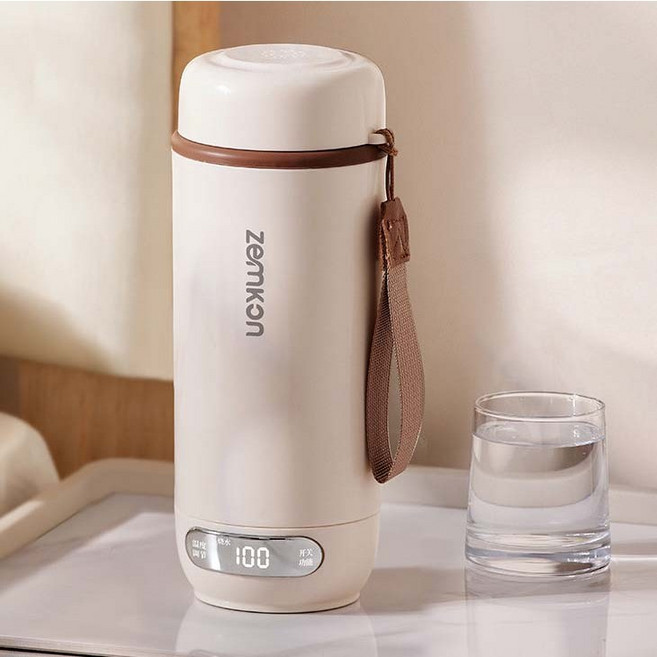 스타일닥터 휴대용 전기포트 보온 보냉 600mL, 1개, 베이지
