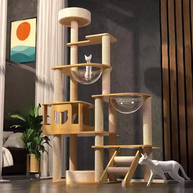 캣워커 캣타워 고양이 놀이터 펫테리어 캣선반 숨숨집 원목 스크래쳐 캣폴, 3. 타입C