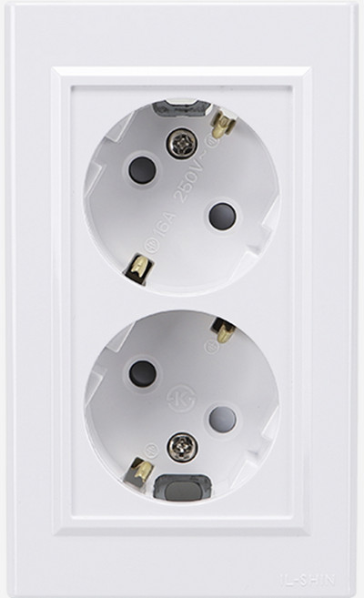 일신 ISC-14211 둥근형 매입 2구 콘센트, 3개