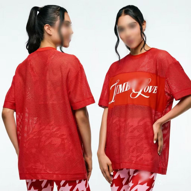 Merero ZW 줌바룩 헬스복 캐주얼 트레이닝복 댄스 체조 상의 요가복 라운드 메쉬 반팔 티 상의 힙합댄스복 에어로빅복 공연복 발렌타인데이 반팔