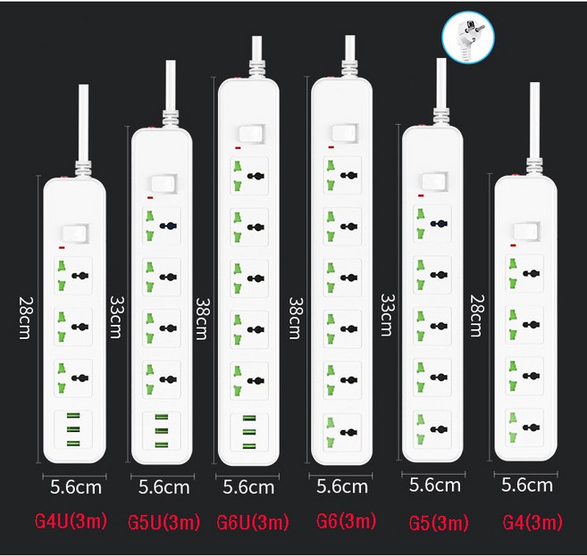 노지 캠핑 미국 중국 전세계 전자제품 통용 여행용 멀티탭(한국형), 화이트, 1개, 3m, G5U한국형