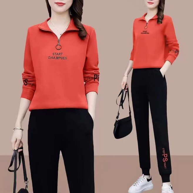 SALE-NEW 봄철 여성트레이닝복 세트 운동 집업 트랙탑 세미와이드 투피스 고품질원단