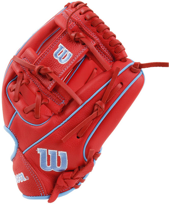 윌슨 유소년 11.5인치 A500 소가죽 야구글러브 우투용 좌투용 WBW102540, 1개, 레드