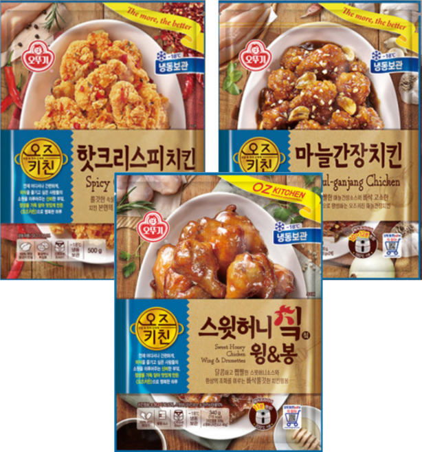 오뚜기 오즈키친 치킨 핫 크리스피 + 스윗허니 윙 봉 + 마늘 간장, 1개