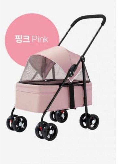 웨건 유모차 강아지 소형견 저상형 분리형 접이식 펫유모차 중형견 반려견, 1개, 블랙