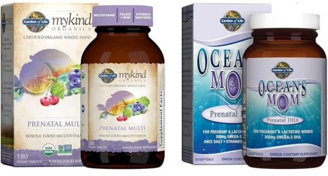Garden of Life s Women’s Prenatal Multivitamin with Vitamin D3 B6 B12 C & Iron & Oceans Mom Pre, 1개 - 쿠팡
