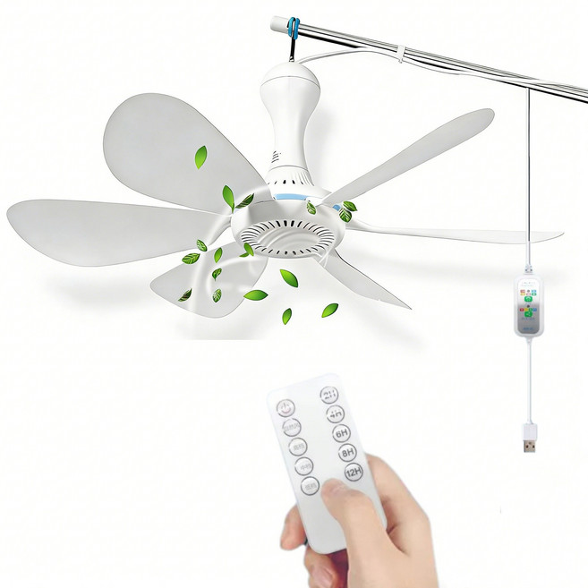 타프 실링팬 캠핑용 천장형 선풍기 무소음 서큘레이터 휴대용, 선풍기 + 리모콘 + 가방