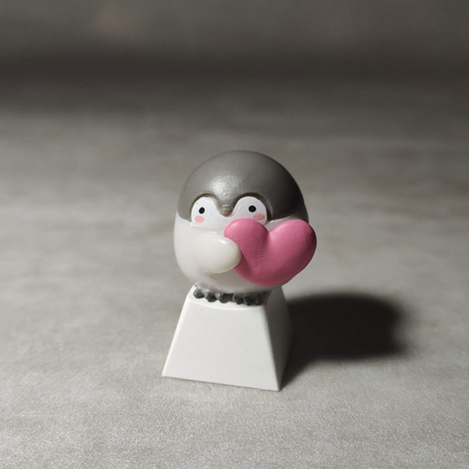 키보드 소리나는 키캡 오리소리 게이밍 귀여운 마우스 기계식 러버덕 부품 긍정 에너지 펭귄 캐릭터 수지 개성축 기계, 규격 없음, 일곱 E아기 하나, 규격 없음