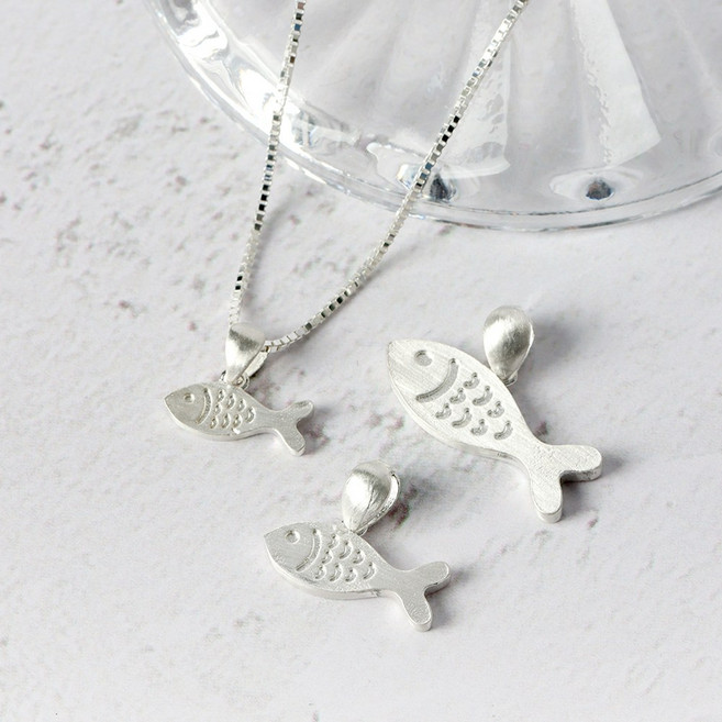 오로프 925 순은 물고기 가족 남녀공용 펜던트