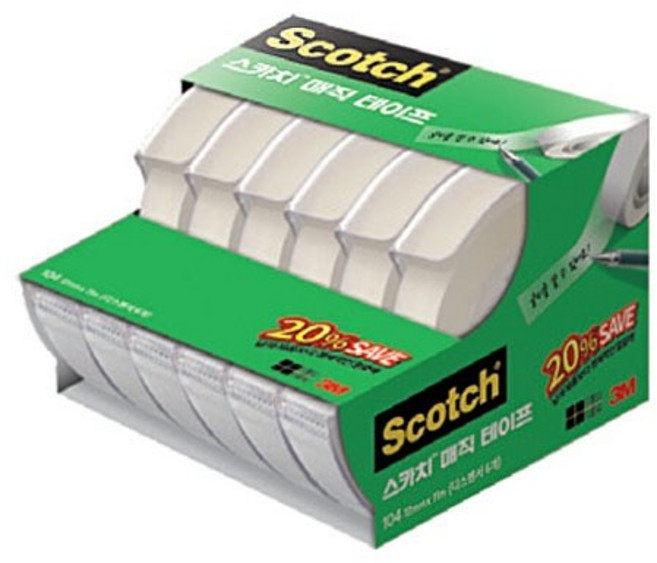 3M)매직테이프 세이빙팩, 1개, (104-6/ 12*11M/M320121)