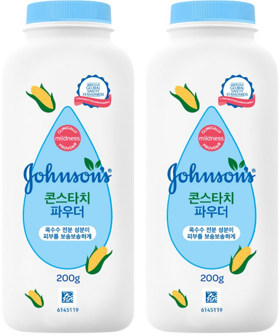 존슨즈베이비 베이비 파우더, 200g, 2개