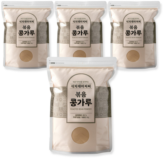 볶음콩가루 볶은콩가루 인절미 팥빙수, 1kg, 4개