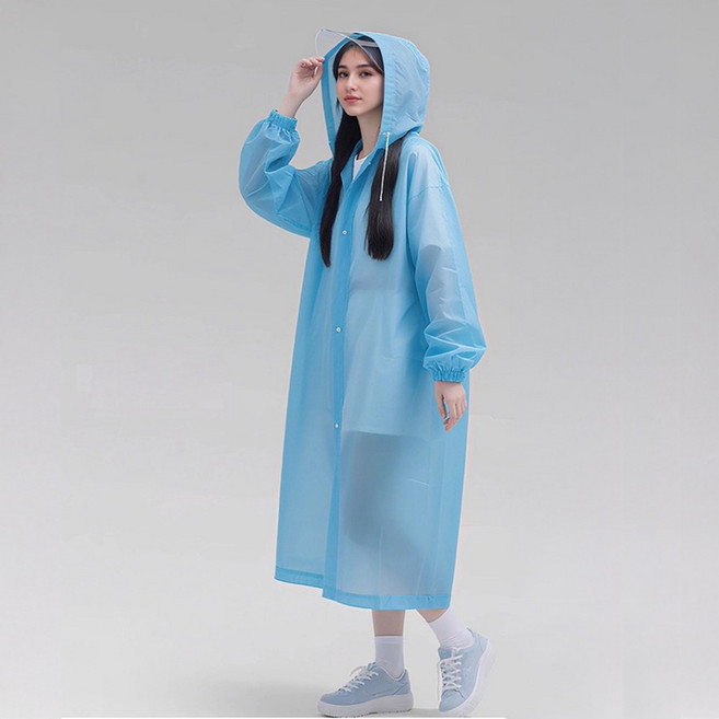 디모어 초강력 방수 남녀공용 캡 비옷 다회용 EVA 레인코트 우비