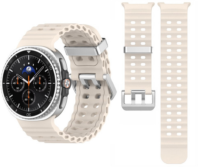 갤럭시워치8/8클래식 40/44/46mm 호환 프리미엄 실리콘밴드 스트랩 밴드, 1개, 아이보리