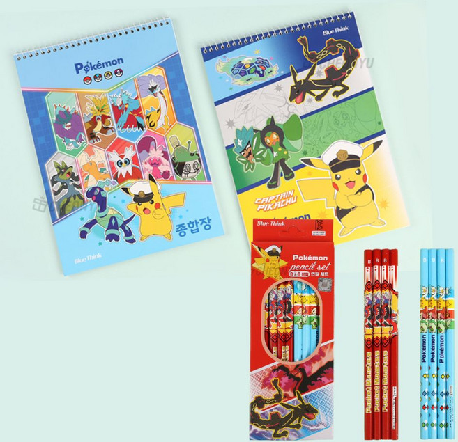 포켓몬 종합장 2개 연필 8본 준비물 세트, 1개
