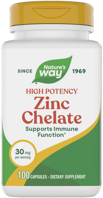 Nature's Way 然萃維 螯合鋅30mg膠囊, 100顆, 1罐